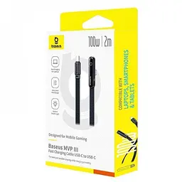 Кабель Baseus MVP 3 Fast Charging Type-C to Type-C 100W (2m) black (P10382500121-01) - мініатюра 2