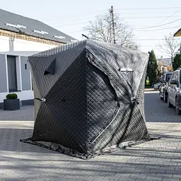 Намет зимовий утеплений "Куб" (3-місний 210х210х210), Зимовий намет для рибалки туризму кемпінгу та подорожей чорний Lugi LU-BD18B - мініатюра 2