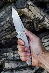 Ніж складаний туристичний Ruike P135-SF, (9.2 см) 14C28N / steel 420 сірий - мініатюра 21