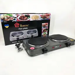 Електроплита Domotec MS-5822 — дискова настільна плита на 2 конфорки, 2000 Вт - мініатюра 7