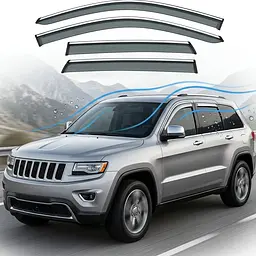 Дефлектори вікон вітровики Benke для Jeep Grand Cherokee 2011-2021 Молдинг Нержавіюча сталь 3D (BJPDQ1123-W/S)