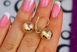 Сережки Xuping Jewelry кульки 10 мм 1.9 см золотисті - мініатюра 2