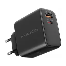 Зарядний пристрій AXAGON 1xUSB QC4.0 + 1xUSB-C PD45W PPS black (ACU-PQ45) - мініатюра 2
