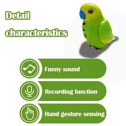 Інтерактивна іграшка-повторювач Funny Parrot TT8005 Зелений - мініатюра 2
