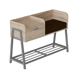 Банкетка з тумбочкою Ferrum-decor Бланка 540x1000x320 метал Сірий ДСП Дуб Сан-Марино 16 мм (FRD-103039)