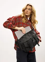 Жіноча cумка-бананка під ноутбук Sambag Urban Pro чорна 46×26 см (51411264) - мініатюра 3