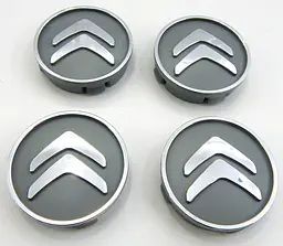 Емблеми коліс Citroen (Сірі + Хром) 59 мм (4 шт) 9658269280
