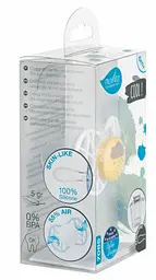 Силіконова симетрична пустушка Nuvita Air55 Cool Love, 6-12 міс., жовтий (NV7085SC) - мініатюра 3