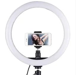 Лампа кільцева LED Ring Light 30 см з тримачем телефона, регулюванням яскравості та температури, 3 режими, без штатива - мініатюра 3