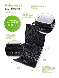 Вафельниця Adler AD 3036 1500 Вт - мініатюра 4