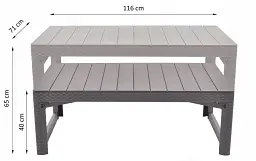 Стіл для саду Keter Lyon rattan table пластиковий сірий (8711245143446) - мініатюра 5