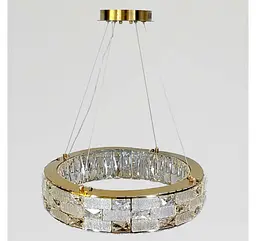 Світлодіодна люстра підвісна Artlight 8003/500GD з прозорим скляним кільцем в золотому кольорі, 38W - мініатюра 2