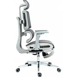 Офісне крісло GT Racer B-2450 White/Gray [121431] - мініатюра 4