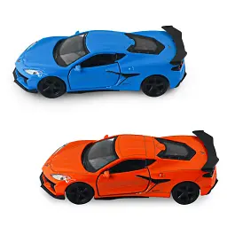Автомодель - Chevrolet Corvette Z06 2023 (помаранчевий, світло-блакитний), в асортименті - мініатюра 9