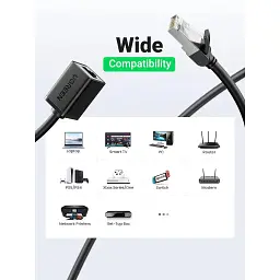 Патч-корд 2м, F/UTP cat 6 RJ-45 extension black Ugreen (U_11281) - мініатюра 3