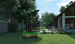Батут Hop-Sport 8ft (244см) зелений з внутрішньою сіткою - мініатюра 10