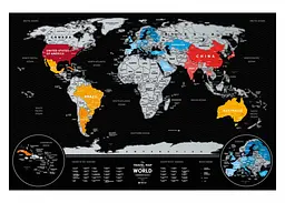 Скретч карта світу 1DEA.me Travel Map Weekend Black World (silver) (англ.) (13073) - мініатюра 3