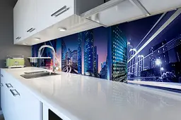 Кухонний фартух Швидкість для кухні наклейка ПВХ вогні нічного міста Синій 60х200 см Happy Pocket Z180515