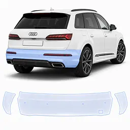 Антигравійна захисна бронеплівка за лекалами для Audi Q7 4M second facelift 2024- задній бампер