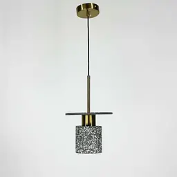 Підвіс Terrazzo Cylinder із сірим бетонним плафоном 20 см в стилі Ар-деко Line.F MJ 162-200 BK - мініатюра 8