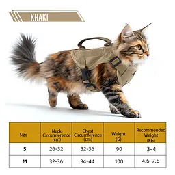 Шлейка для котів Fanxing Pet, світловідбивний жилет із ручкою S, Коричневий - мініатюра 10