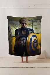 Плед плюшевий патріотичний 3D Могутня захисниця 160х200 см - мініатюра 2