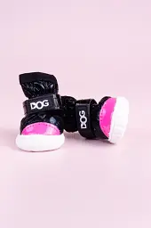 Чорне зимове взуття на флісі для собак «DOG» розмір 2 - мініатюра 2