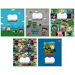 Зошити учнівські 12 аркушів лінія Yes Minecraft, 25 шт. в упаковці