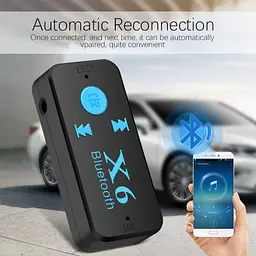 Бездротовий AUX MP3 WAV авто ресивер магнітоли адаптер Bluetooth 4.1 + EDR приймач UKC X6 6948 чорний - мініатюра 6