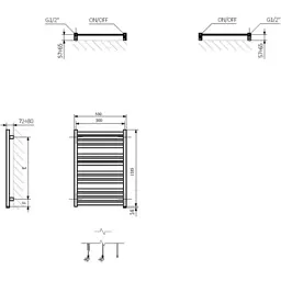Сушарка для рушників Terma 1185x530 Marlin One (WWMRN118053KS96E8P) - мініатюра 3