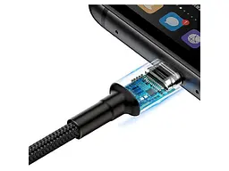 Кабель USB Type-C BASEUS Cafule HW Quick Charging Data cable For Type-C 40W 1m Gray Black (CATKLF-PG1) - мініатюра 4