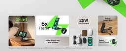 Зарядний пристрій Belkin UltraCharge 2-in-1 Foldable Magnetic Charging 25Вт, чорний (WIZ039KQBK) - мініатюра 8
