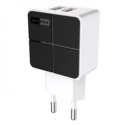 Адаптер мережевий AWEI C-500 |2USB, 2.4A|