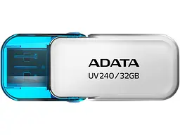 USB флеш накопичувач ADATA 32 GB UV240 USB 2.0 White (AUV240-32G-RWH) - мініатюра 2
