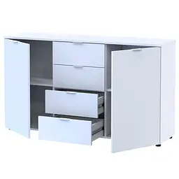 Комод Doros Рон 5 Білий 2 фасади 4 шухляди 140х38х81 (44900223) - мініатюра 4