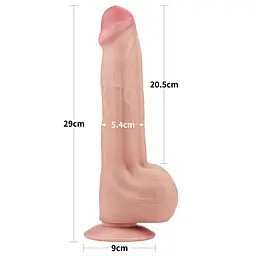Фалоімітатор LoveToy Sliding-Skin Dual Layer Dong 29 см тілесний - мініатюра 18