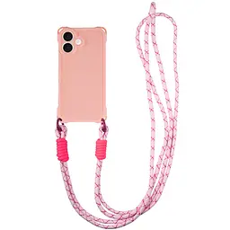 Чохол TPU CrossBody with straps для Apple iPhone 16 Plus (6.7) Pink