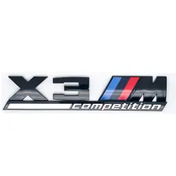 Емблема напис X3M competition для BMW чорна глянцева пластик (на скотчі)