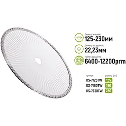 Диск алмазний Alloid Building Tools Turbo Wave відрізний 180 мм (DS-7180TW) - мініатюра 4