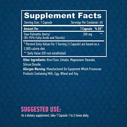 Екстракт Со Пальметто Haya Labs Saw Palmetto 200 мг 60 капсул - мініатюра 3
