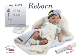 Лялька Munecas De Cuna Reborn з блакитною пов'язкою 45 см (45604) - мініатюра 2