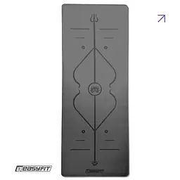 Килимок для йоги професійний EasyFit Pro каучук 5 мм Чорний - мініатюра 2