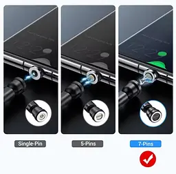 7-контактний магнітний конектор Micro USB для швидкого заряджання та передавання даних - мініатюра 7