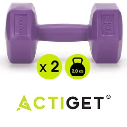 Гантелі Actiget Hex 2 x 2 кг ACT0158 Purple - мініатюра 5