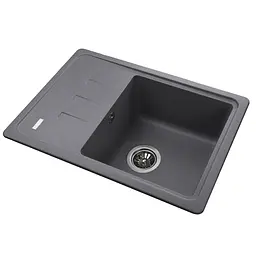 Гранітна мийка Globus Lux MONO сірий металік 620х435мм-А0003 - мініатюра 2