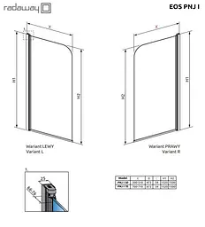 Шторка для ванни Radaway Eos PNJ 50 205102-101R права - мініатюра 9