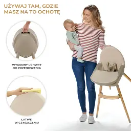 Стільчик для годування KinderKraft Fini 2 Beige - мініатюра 3