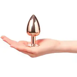 Металева анальна пробка Dorcel - Diamond Plug Rose Gold із прикрасою у вигляді кристалу L - мініатюра 4