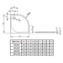Душовий піддон Radaway Delos A 100x100 SDA1010-01 - мініатюра 3