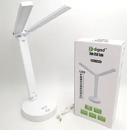 Настільна LED-лампа з 2 рухомими плафонами 30 см сенсорна світлодіодна 5 W акумуляторна (знімні 2 × 18650 6000 mAh) 3000–6000 K Digad 1960